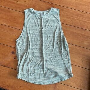 Athleta Green Striped Workout Tank